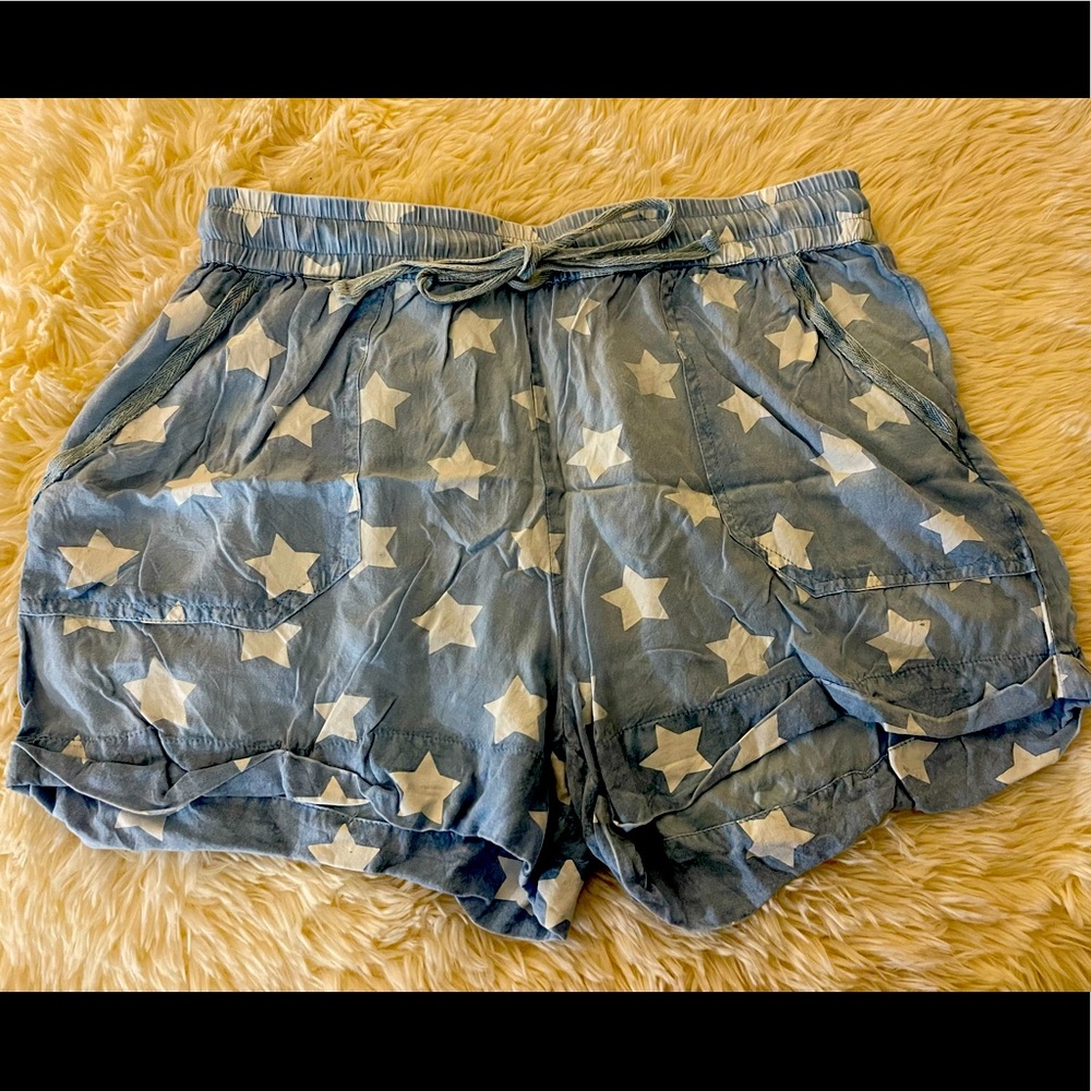 Blue chambray shorts